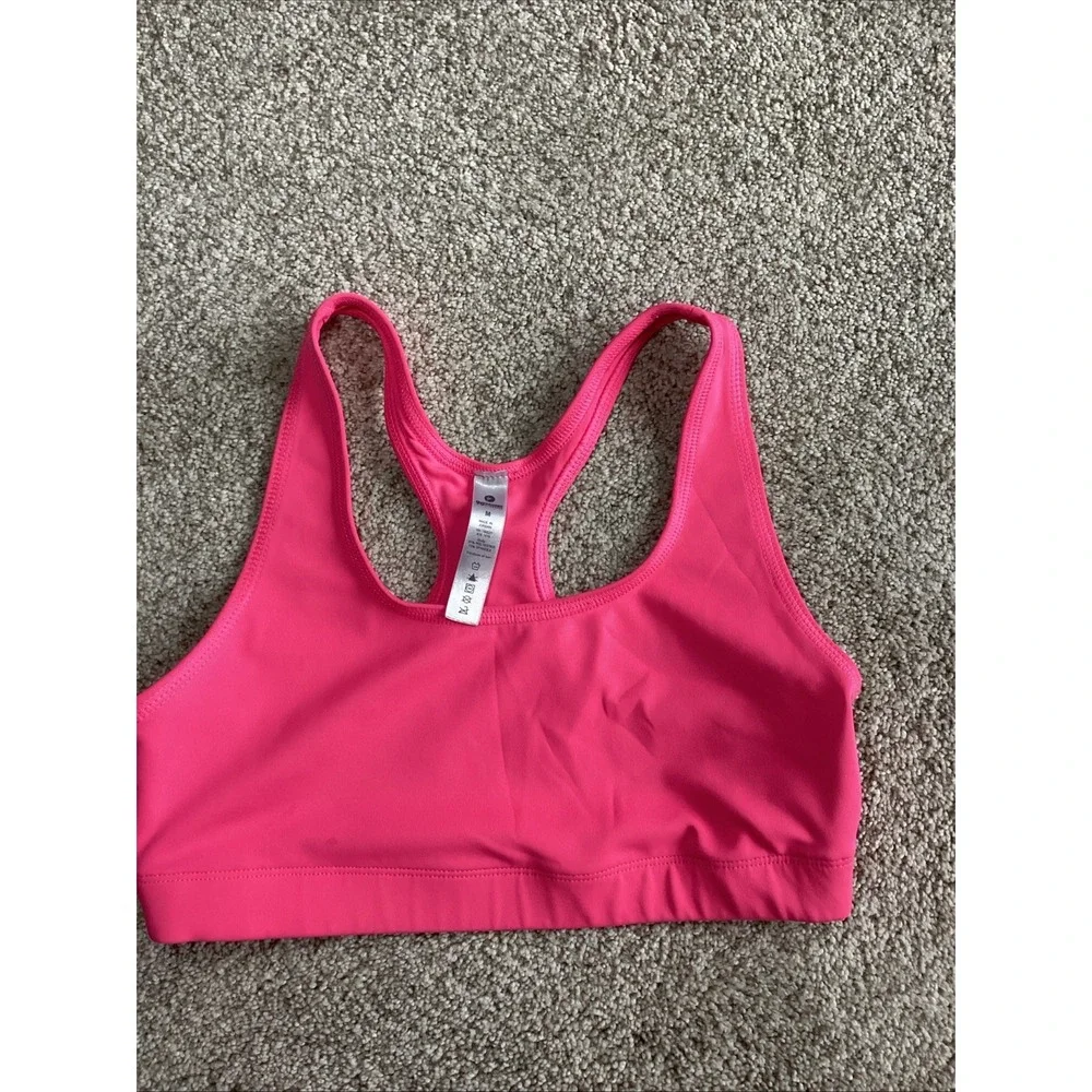 Womens 90 Degree Sports Bra Pink Racerback Bra Size Med
